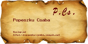 Popeszku Csaba névjegykártya